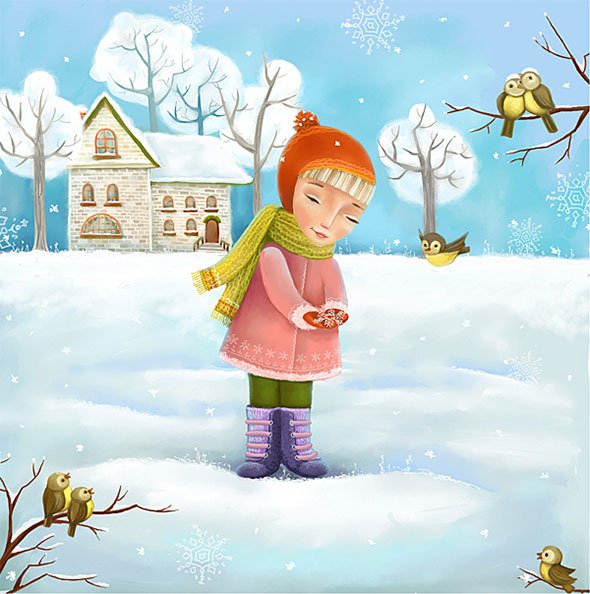 Сюжетная картина катание на санках