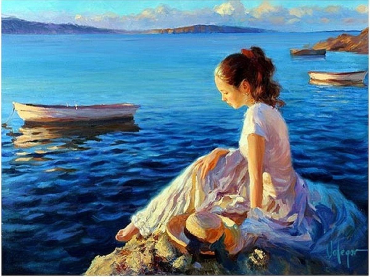 Красивый человек картина. Картины Владимира Волегова море.