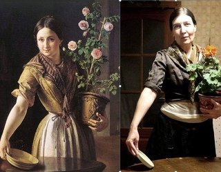 Тропинин Василий - девушка с горшком роз. 1850