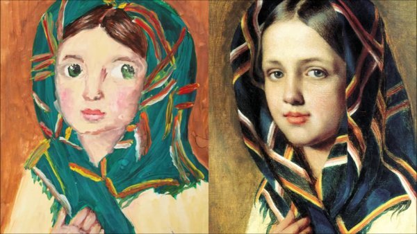 Портрет русской красавицы в платке