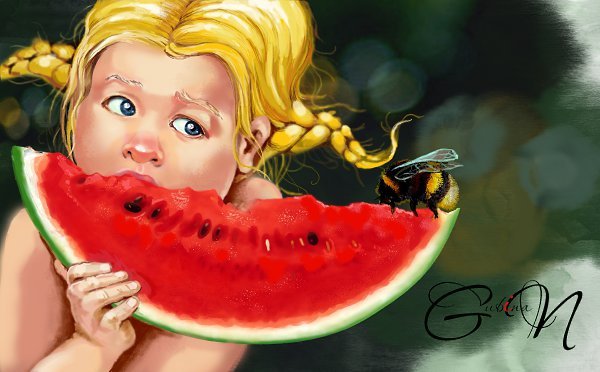 Девочка с арбузом картина