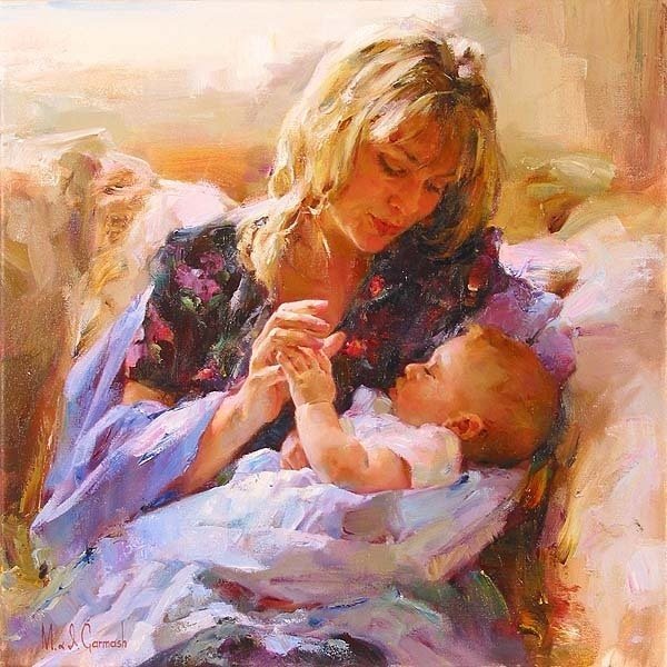 Мать с ребенком живопись