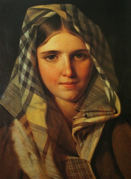 Девушка в платке зимой