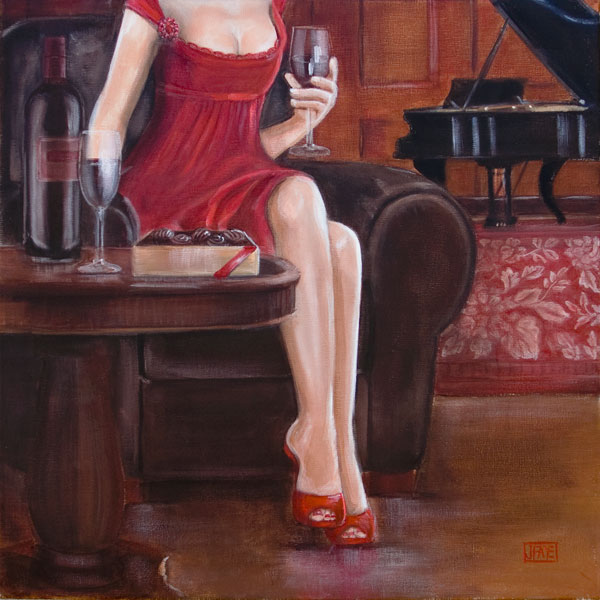 Фабиан Перез девушка с бокалом