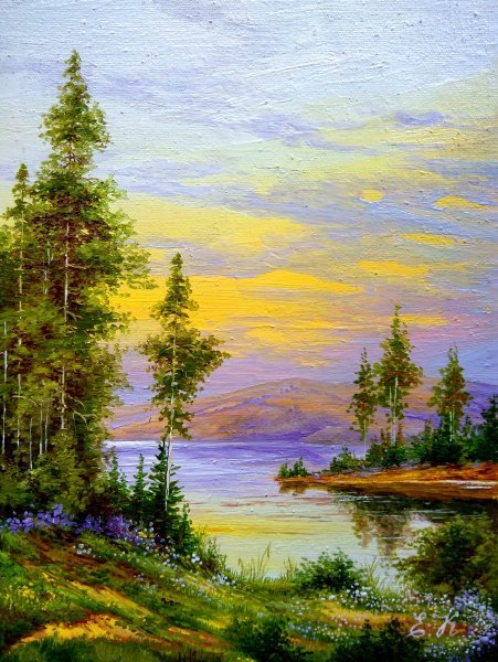 Красивые пейзажи маслом самые красивые (50 фото)