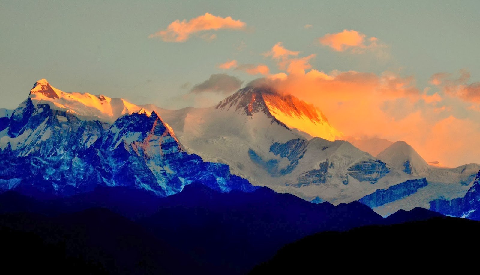 Закат Гималаи Гималаи
