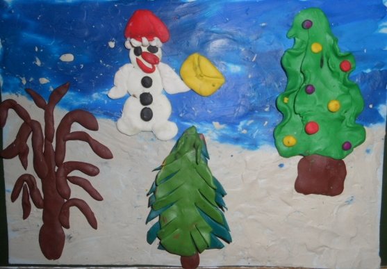 Зимняя пластилинография