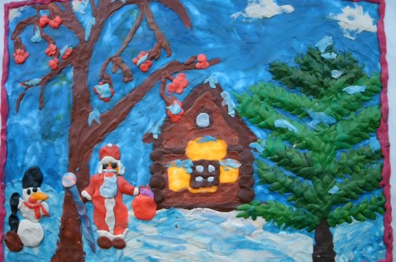 Пластилинография зима