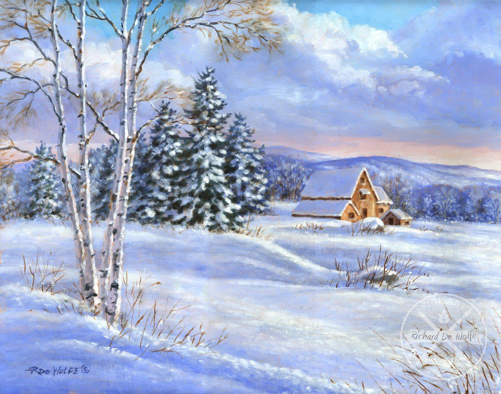 Картина зимний пейзаж для детей