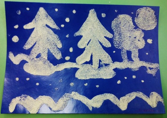 Рисования манкой(солью, сахаром, крупой),