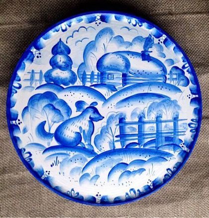 Гжельская роспись деревня