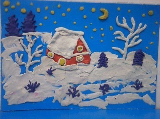 Зимние поделки из пластилина
