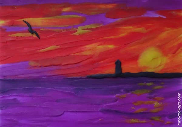 Пластилиновая живопись пейзаж