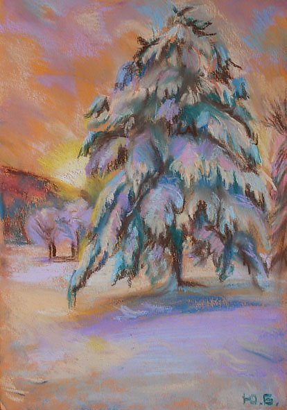 Птицы гуашью