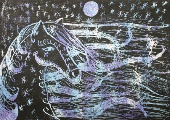 Рисование на черном картоне