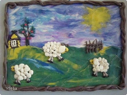 Пластилинография домик