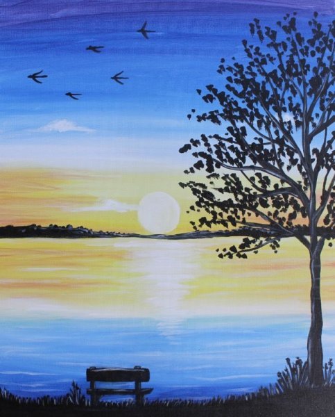 Простые но красивые пейзажи гуашью (50 фото)