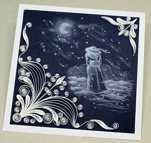 Зимнее панно квиллинг