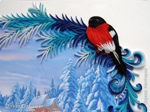 Квиллинг картины зима