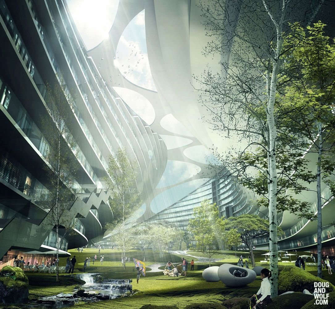 Футуристическая архитектура будущего концепт