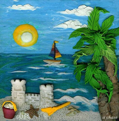 Морской пейзаж из пластилина