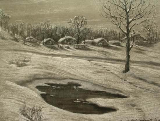 Пейзаж углем