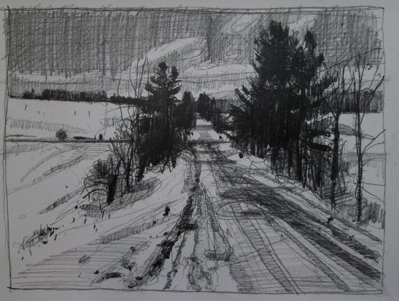 Зимний пейзаж Графика