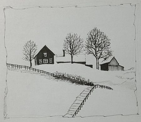 Пейзаж гелевой ручкой для начинающих