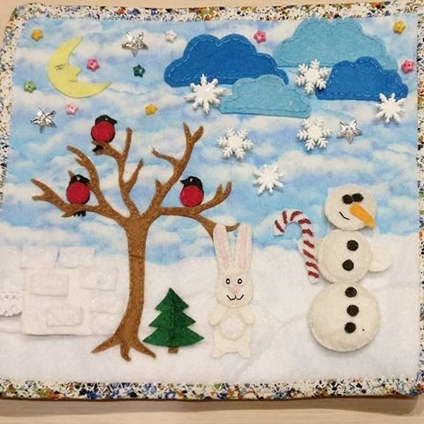 Зимняя картина из фетра