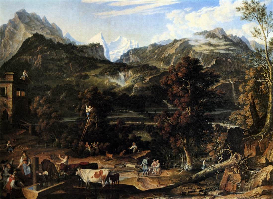 Йозеф Антон Кох горный пейзаж 1796