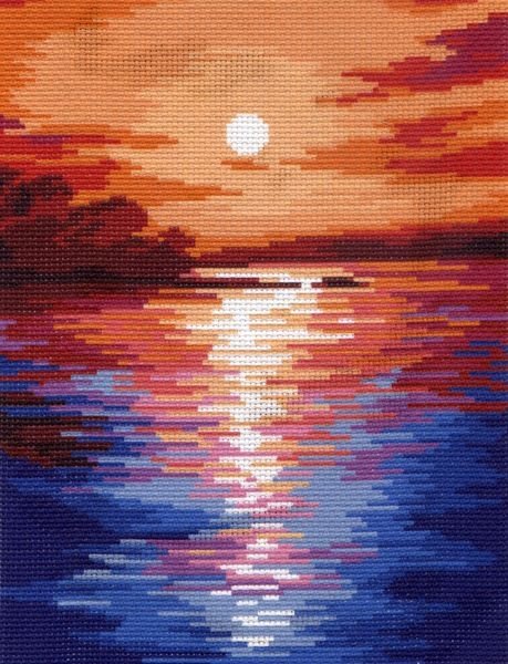 Вышивка крестиком закат