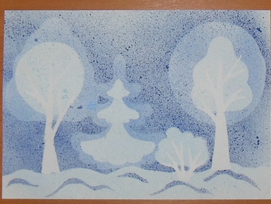 Рисование зима подготовительная группа