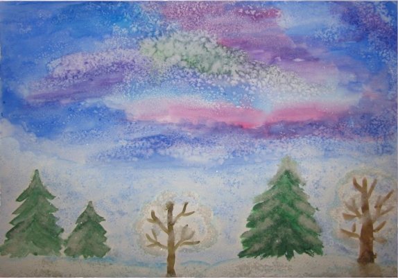 Нетрадиционное рисование зима