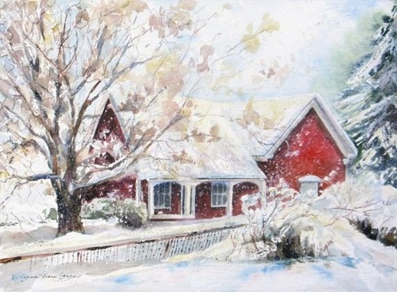 Зимний пейзаж из шерсти