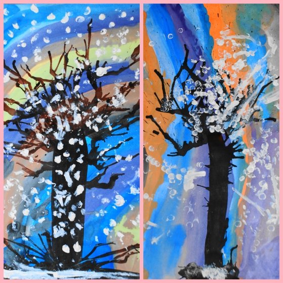 Нетрадиционное рисование на тему зима