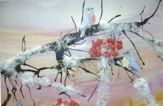 Зимний пейзаж нетрадиционная техника