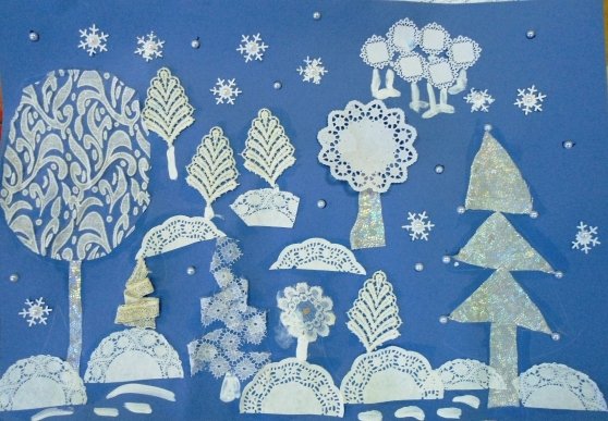 Коллективное панно зима