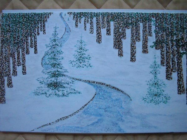 Зимний пейзаж из круп