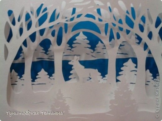 Поделка зимний лес из бумаги