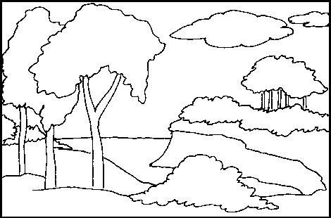 Трафареты пейзажей природы