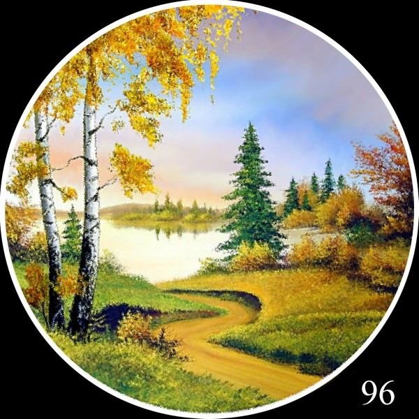 Пейзажи для декупажа круглые