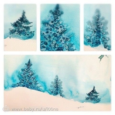 Монотипия Северное сияние