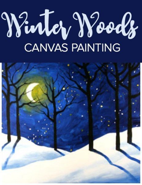 Рисование зимняя ночь