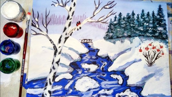 Зима рисунок