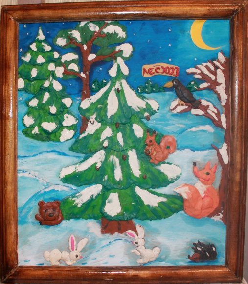 Лепка из пластилина на зимнюю тему