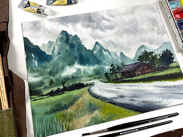 Акварельные Наброски пейзажей