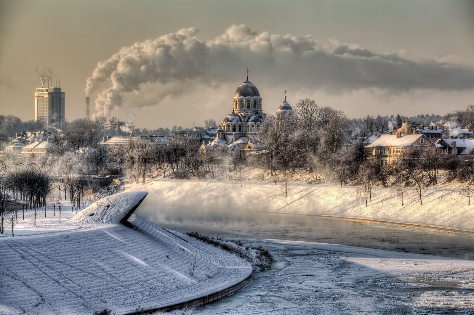 Зимний пейзаж город