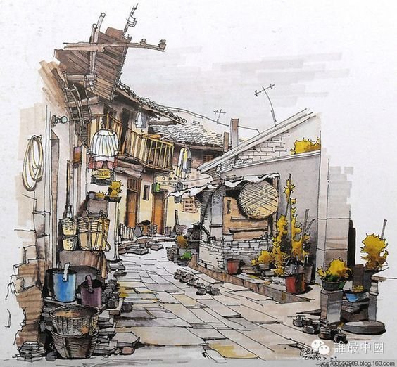 Скетчинг город