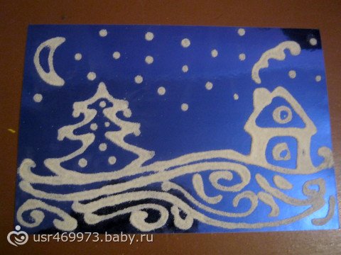 Аппликация из манной крупы