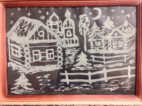 Рисования манкой(солью, сахаром, крупой),